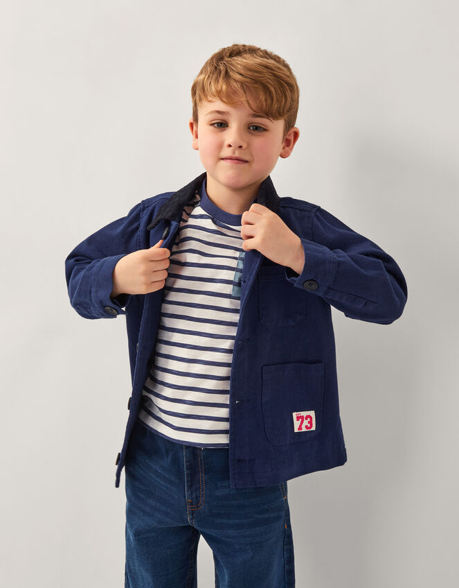 Collar Cord Jacket, Blue (BLUE), large