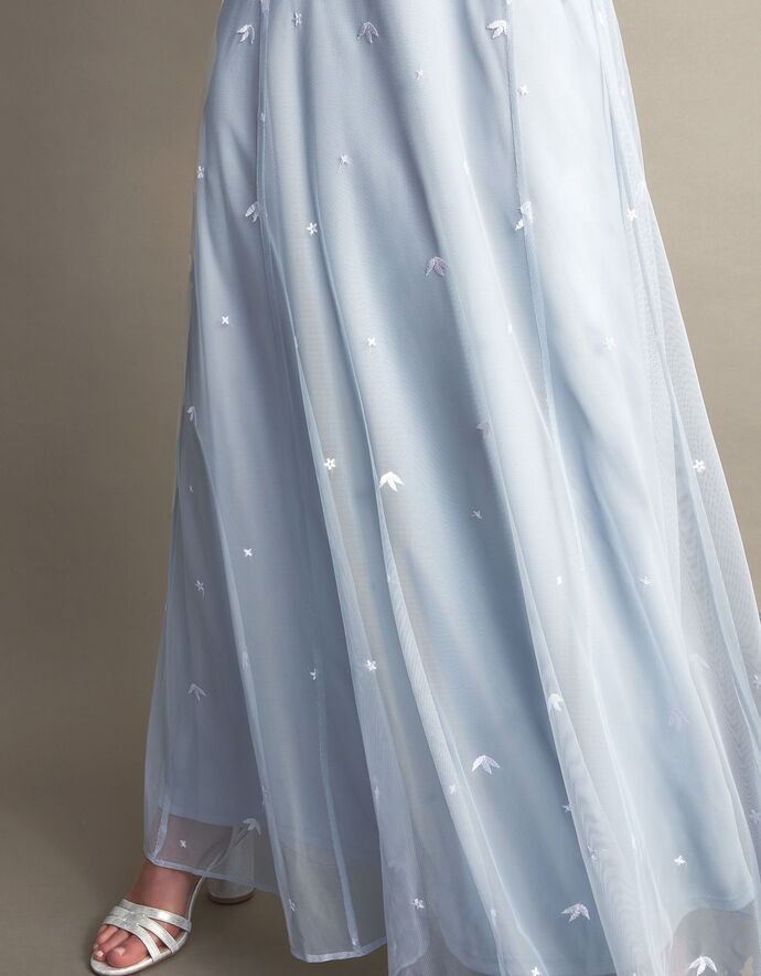 Eurien Choker Long Sleeve Diamond Maxi Dress