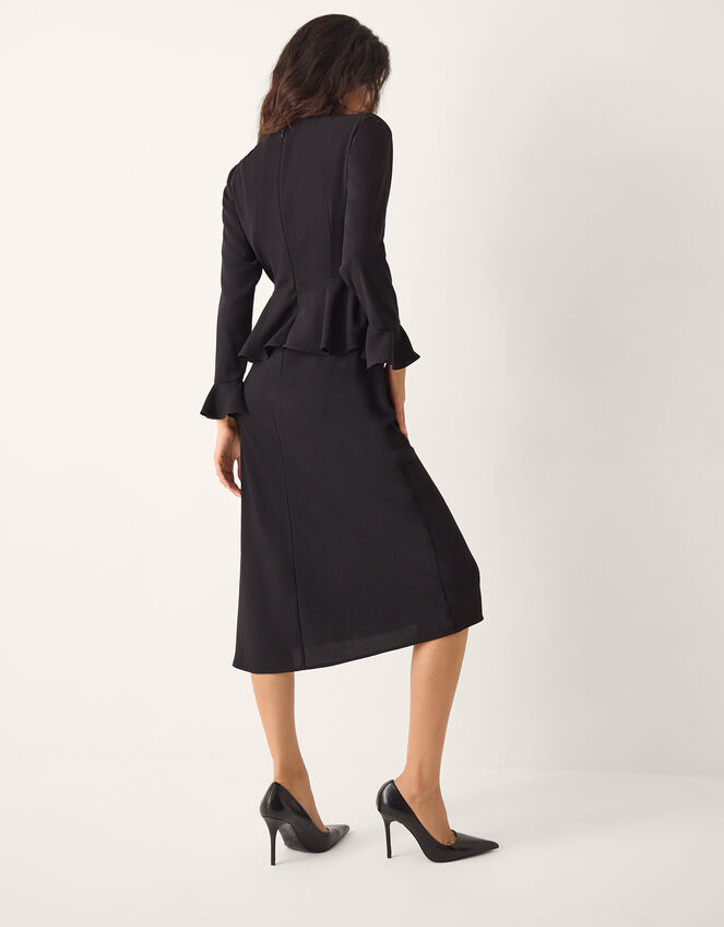 Willow Statement Button Midi Dress Black