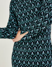 Geometric Print Short Tunic Dress with Recycled Polyester, Multi (MULTI), large