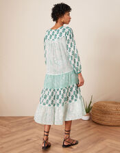 Whitley Heritage Smock Tiered Dress, Green (GREEN), large