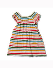 Little Green Radicals Rainbow Stripe Playdays Dress, Multi (MULTI), large