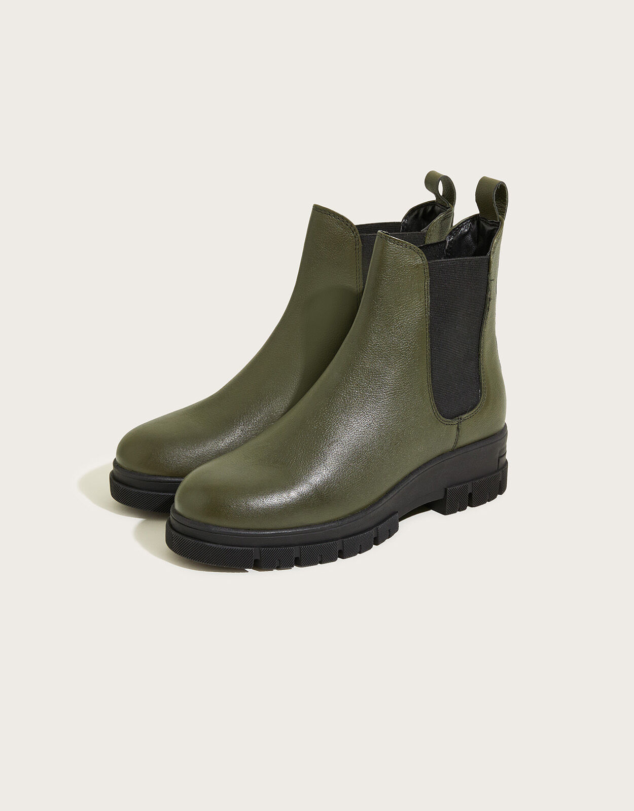 Olive green new arrivals leather booties