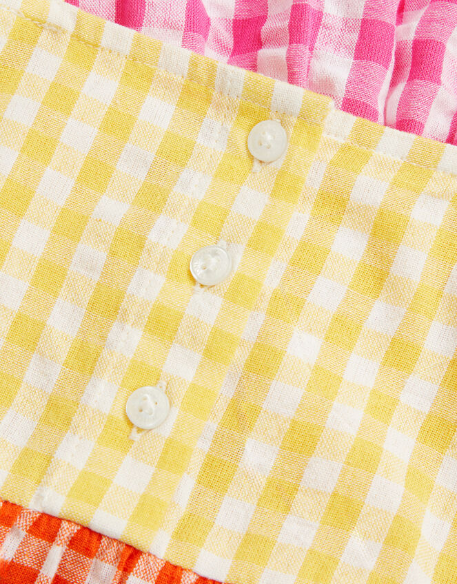 Baby Gingham Colour Block Dress, Multi (MULTI), large