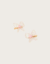 Wire Butterfly Hair Clips Set of Two, , large