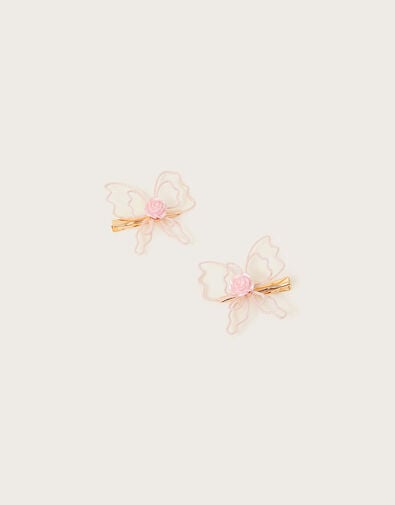 Wire Butterfly Hair Clips Set of Two, , large