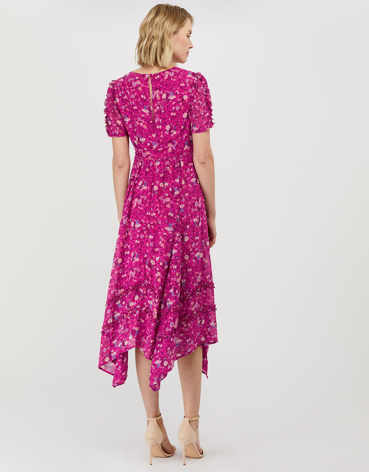 pink prom dress with sleeves