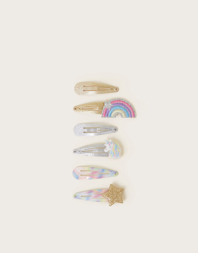 6-Pack Unicorn Hair Clips, , large