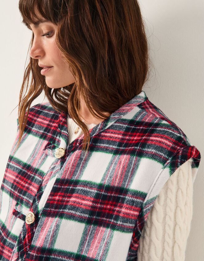 Monsoon x Sarah Corbett-Winder Tartan Gilet, Red (RED), large