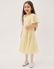 Amalthea Asymmetrical Embellished Party Dress, Yellow (LEMON), large