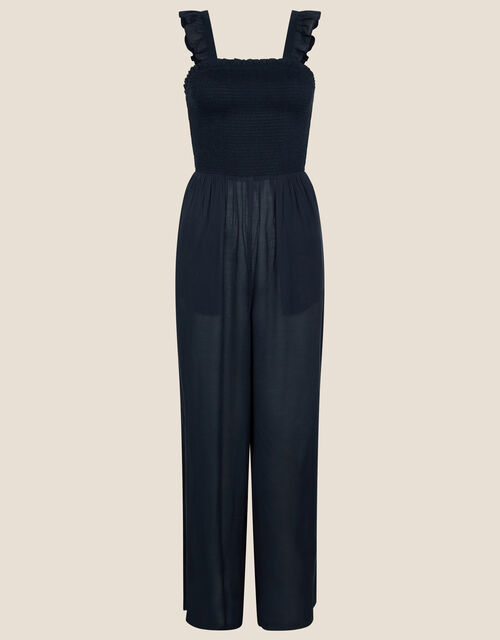 Ruby Ruffle Strap Jumpsuit, Blue (NAVY), large