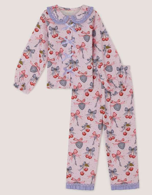 Cherry Bow Long Pyjamas Set, Ivory (IVORY), large