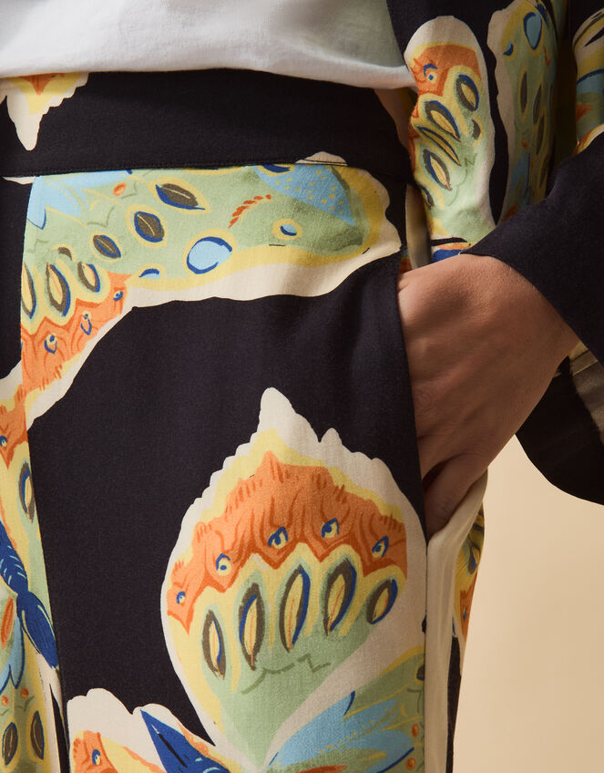 Clemence Aurelie Butterfly Palazzo Trousers, Black (BLACK), large