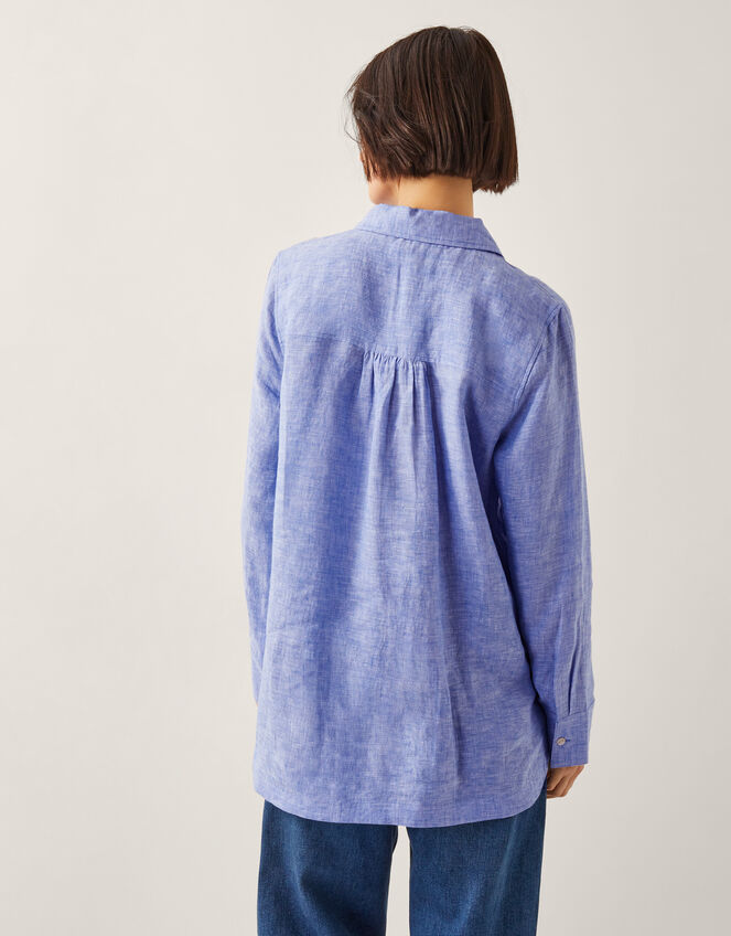 Lola Linen Shirt, Blue (BLUE), large