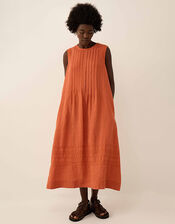 East Liza Sleeveless Linen Dress, Orange (ORANGE), large