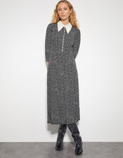 Arielle Floral Print Jersey Midi Dress, Black (BLACK), large