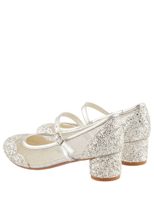 Anabelle Scallop Glitter Princess Shoes, Silver (SILVER), large