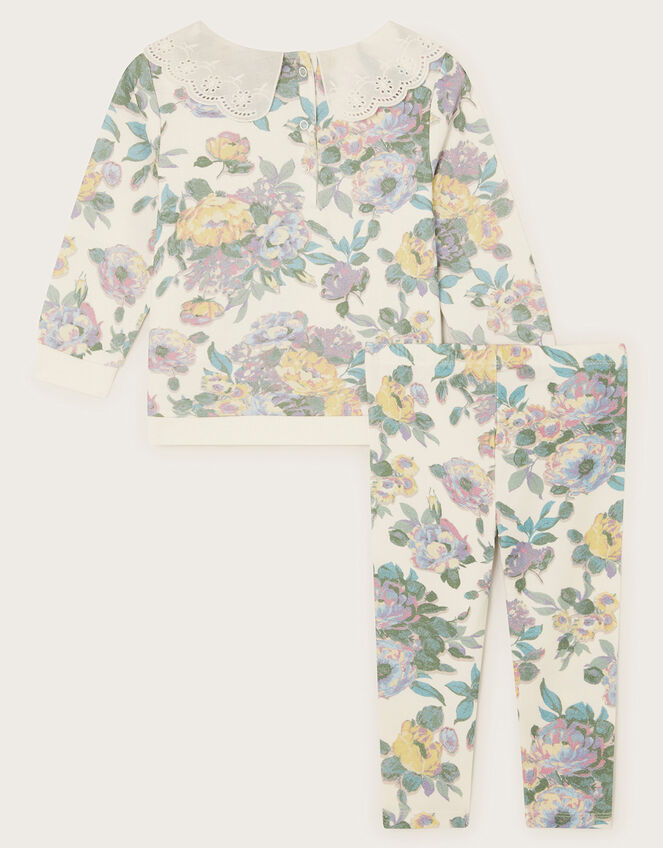 Baby Floral Top and Trousers Set, Ivory (IVORY), large