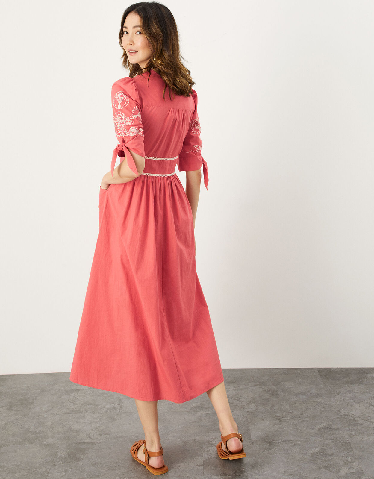 Cut-Out Embroidered Schiffli Dress in 