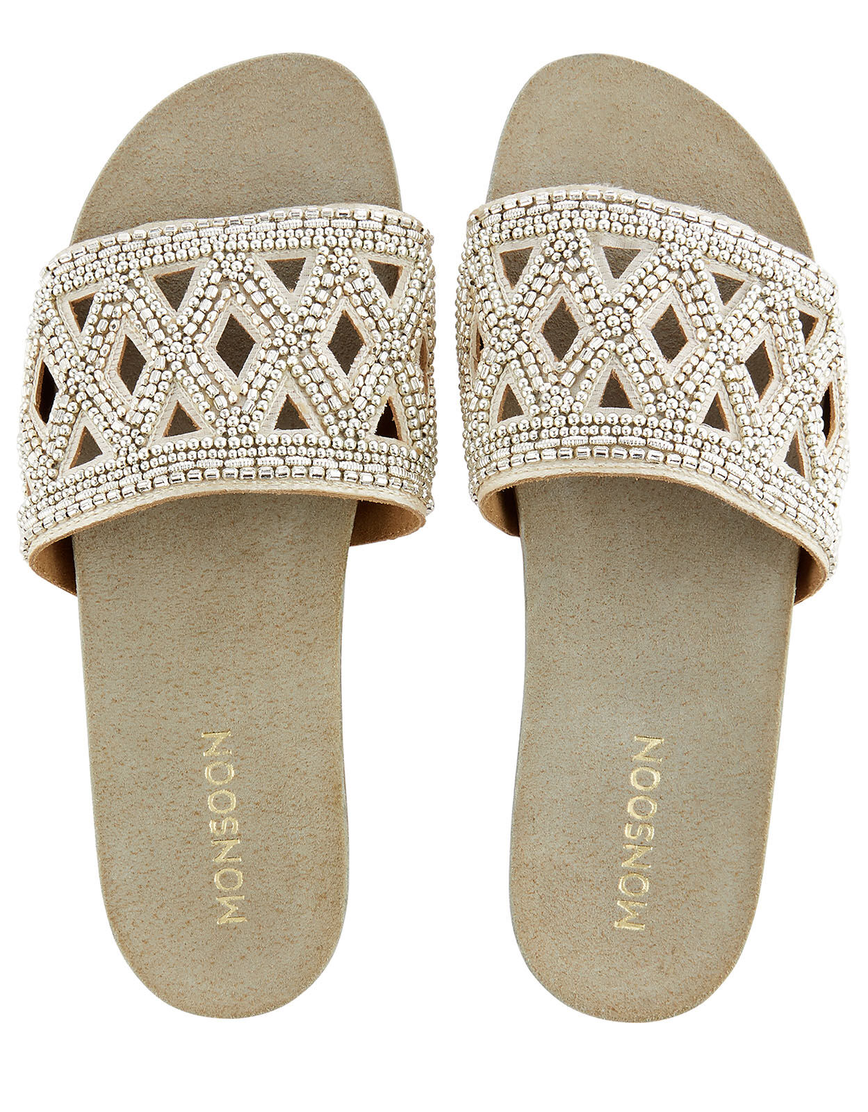 Beaded market clearance slide sandal
