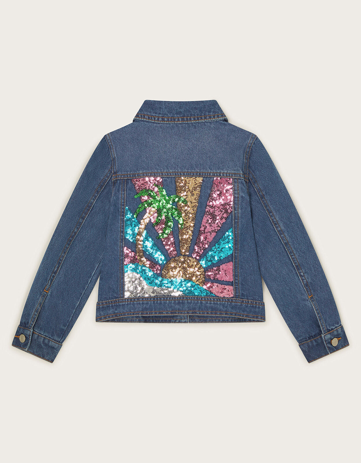 Sequin Denim Jacket Blue