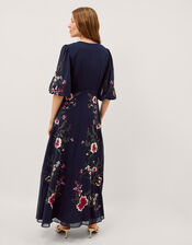 Emi Floral Embroidered Maxi Dress, Blue (NAVY), large
