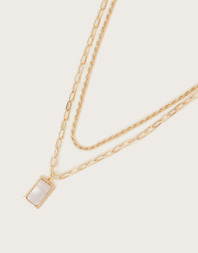 Moonstone Charm Layered Necklace, , large