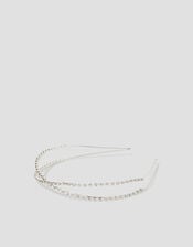Fine Diamante Cross Headband, , large