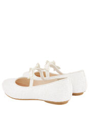 Glitter Butterfly Ballerina Flats, Ivory (IVORY), large