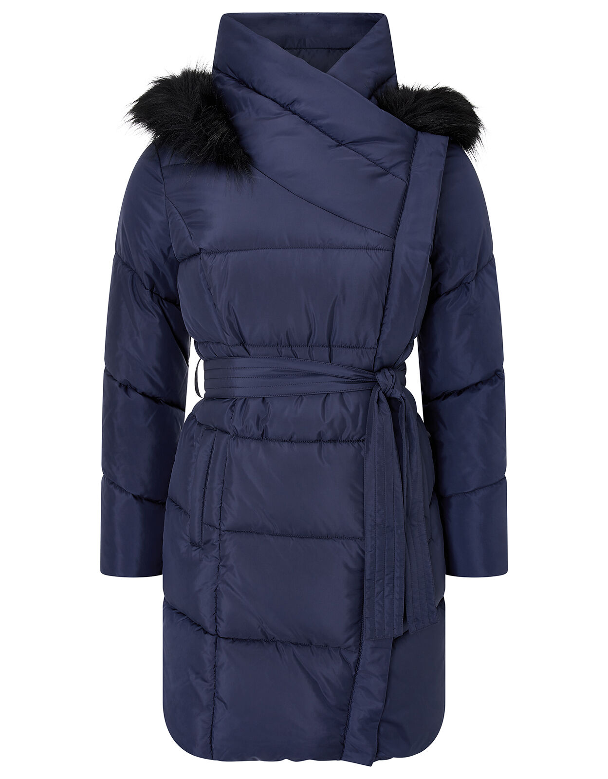 Patsy Long Padded Coat in Recycled Fabric Blue Women s Coats Monsoon UK