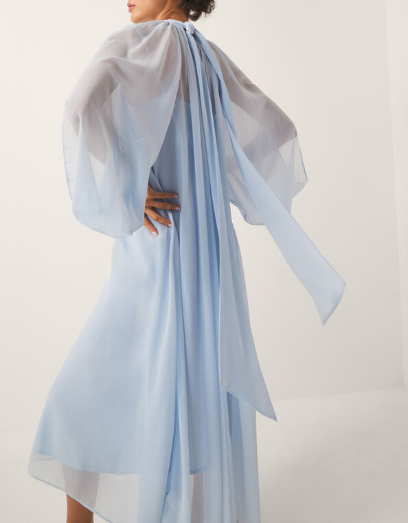 Amelie Cape Sleeve Chiffon Maxi Dress, Blue (PALE BLUE), large