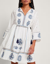 Katie Embroidered Kaftan, Ivory (IVORY), large