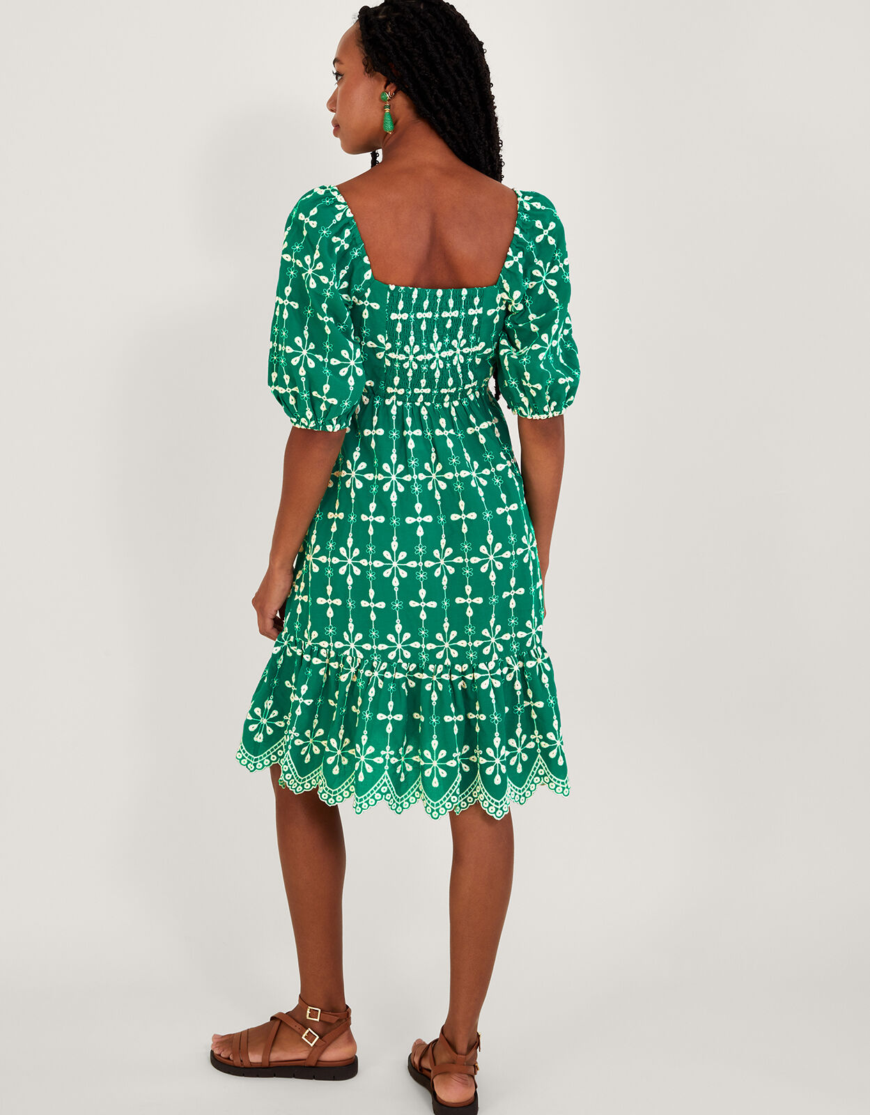 Short sleeve embroidered dress sale
