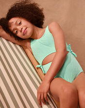 Starfish Imprint Cut Out Swimsuit, Green (GREEN), large