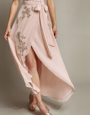 Sarah Embellished Wrap Dress , Pink (BLUSH), large