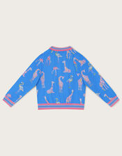 Giraffe and Flamingo Bomber Jacket WWF-UK Collaboration, Blue (BLUE), large