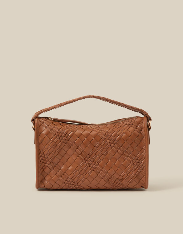 Bertie Woven Leather Bag, , large