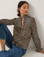 Harriet Embellished Floral Blouse, Black (BLACK), large