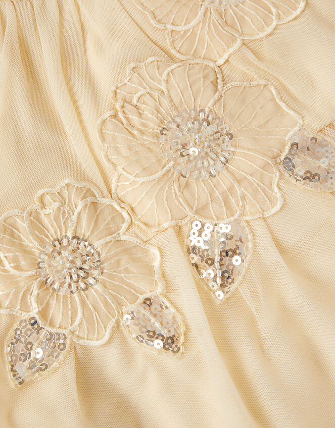 Leila Floral Embellished Party Dress, Yellow (LEMON), large