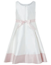 Jazzie Floral Belt Occasion Dress, Ivory (IVORY), large
