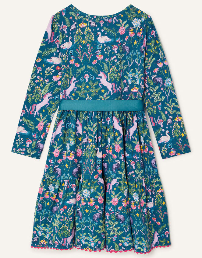 Fantastical Printed Jersey Dress, Blue (NAVY), large
