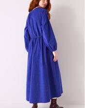 East Mahi Tie Corduroy Midi Dress, Blue (BLUE), large