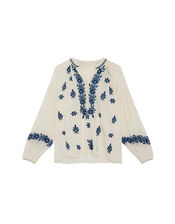 Maison Hotel Embroidered Blouse, Ivory (IVORY), large