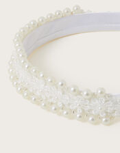 Pippa Pearl Lacey Headband, , large