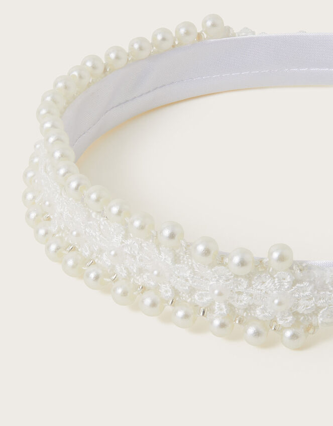 Pippa Pearl Lacey Headband, , large