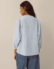 Callie Stripe Blouse, Blue (BLUE), large