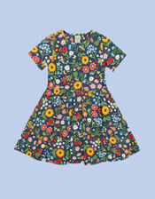 Frugi Sunshine Skater Dress, Blue (NAVY), large