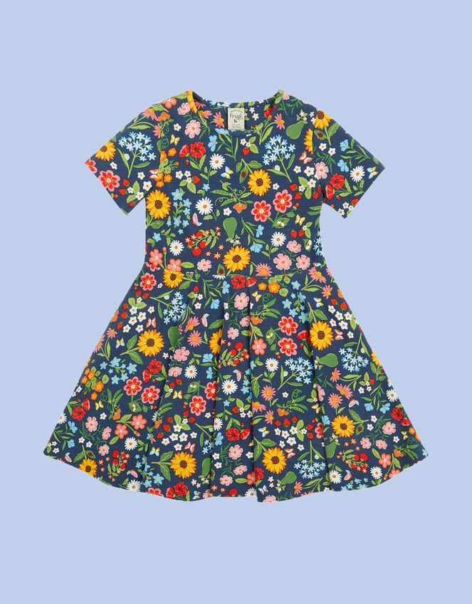 Frugi Sunshine Skater Dress, Blue (NAVY), large