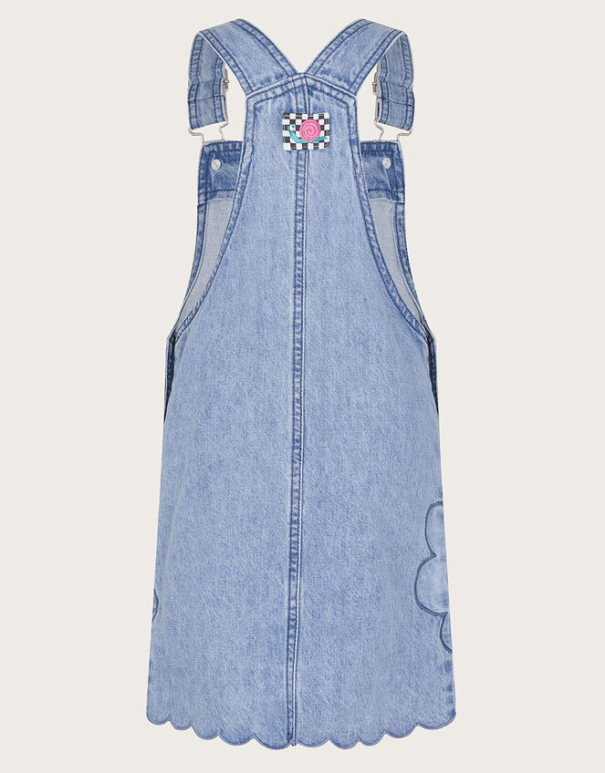 Denim Flower Pinafore, Blue (BLUE), large