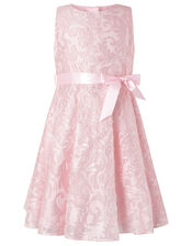 Cordelia Sparkle Jacquard Party Dress, Pink (PINK), large